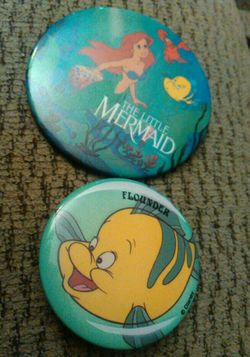 Two Little Mermaid buttons
