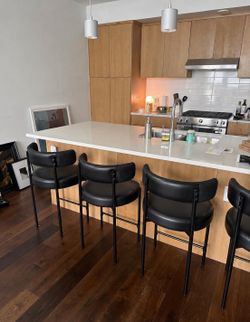 Set of 4 black counter stools