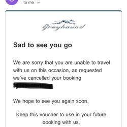 $54 Greyhound Bus Voucher