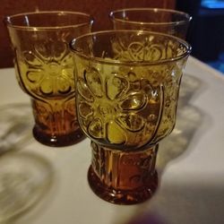 3 Vintage Libby Juice Glasses 