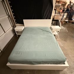ikea bed + 2 nightstands + mattress