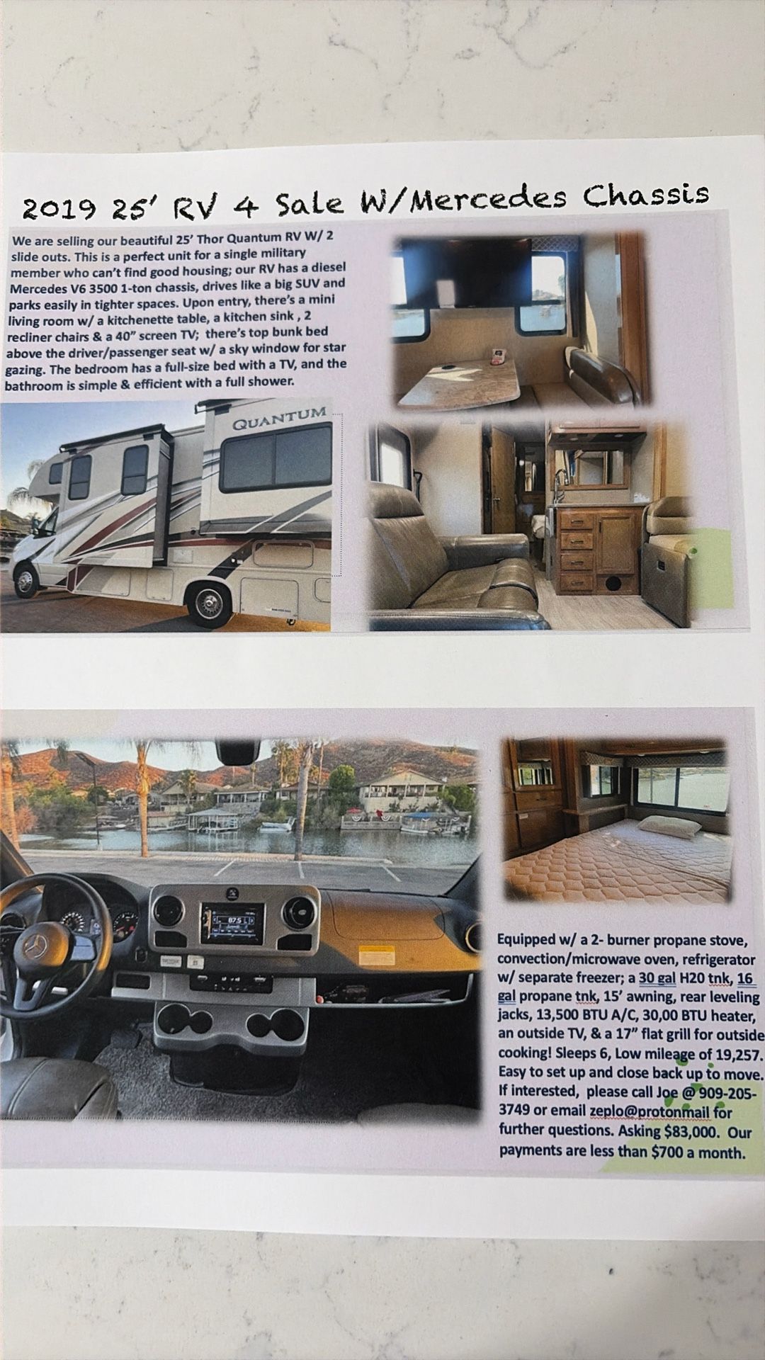 Thor Quantum 25’ Motorhome