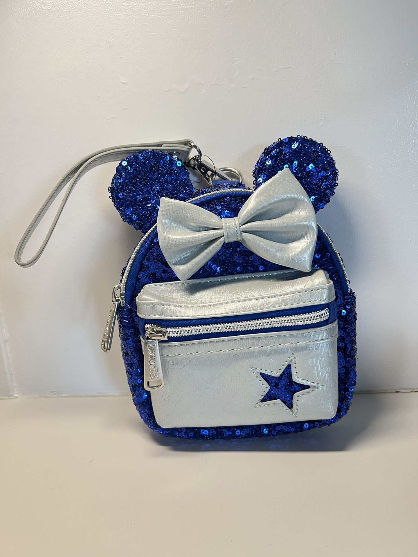 Disney Minnie Mouse Loungefly Sequined Backpack Wristlet 