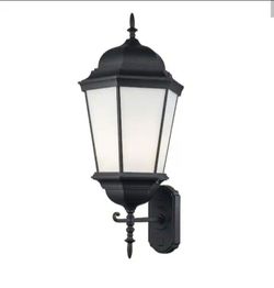 Trans Globe Eldlight 29.8 3-Light Black Outdoor Hardwired Wall Lantern Sconce with Frosted Glass