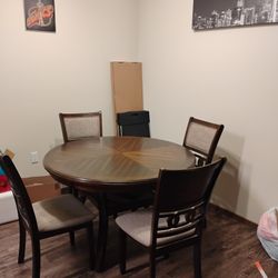 Dining Table + 4 Chairs  (Good Condition) - $300