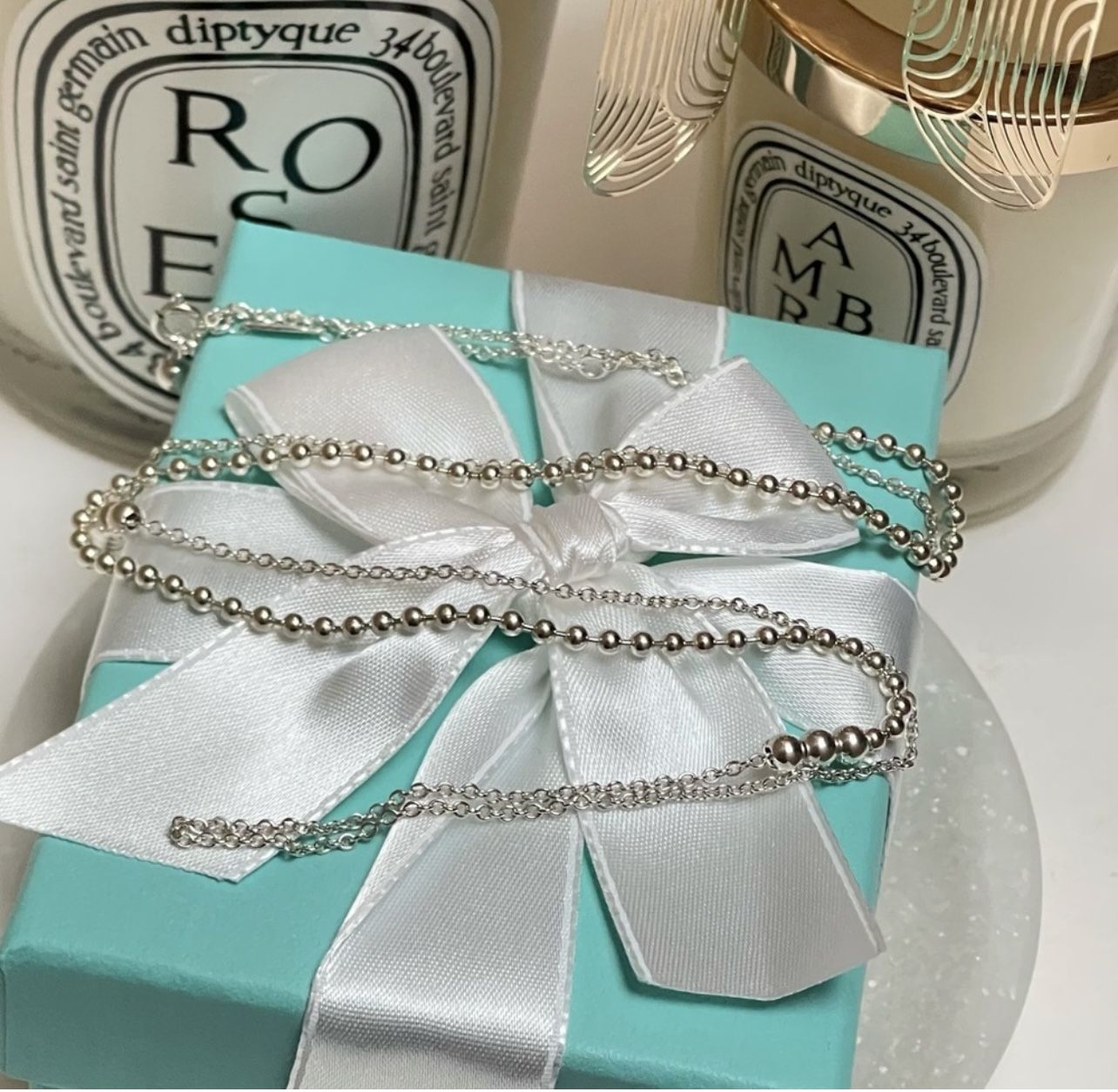 Tiffany & Co. Return To Tiffany Beaded Necklace in Sterling Silver NEW $375