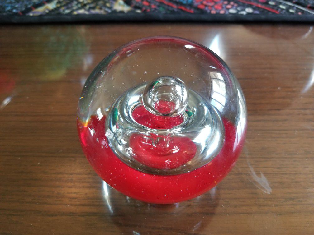 Vintage Glass Ball Paperweight 