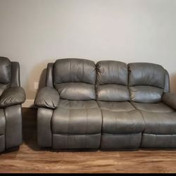Leather Couch 3+1+1 Seater