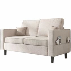 Loveseat Sofa with 2 Storage Side Pocket