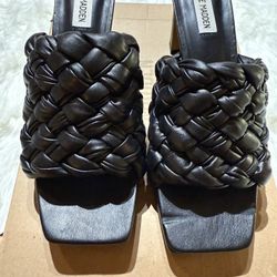 Steve Madden Black Braided Wedge Size 9
