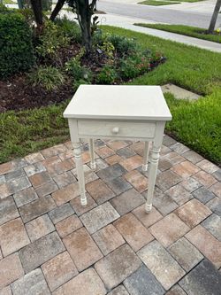 White Wood Side Table