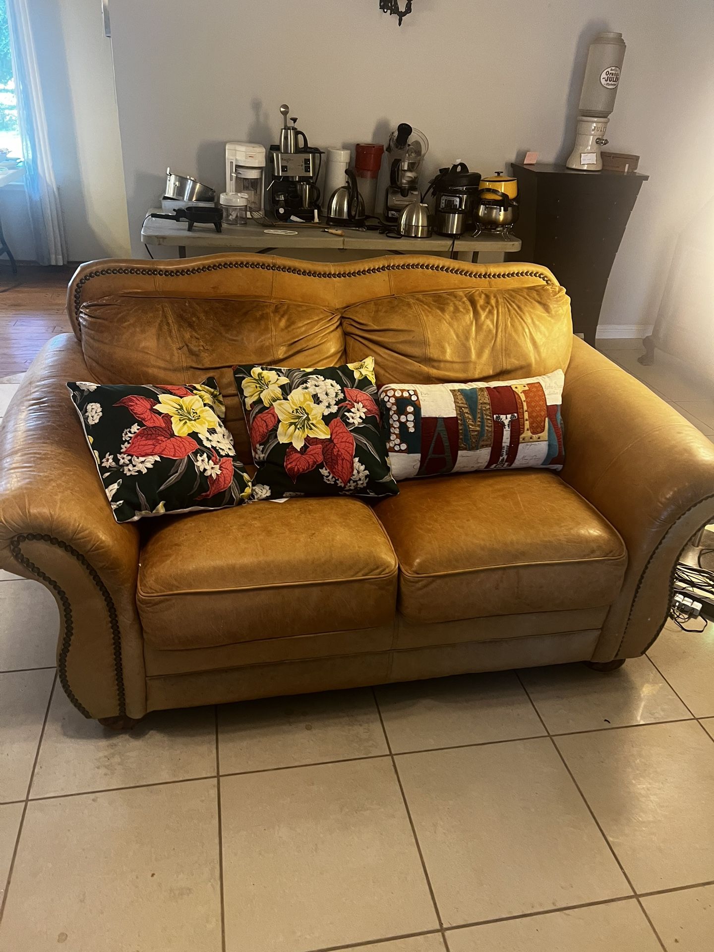 Leather Sofa and Love Seat
