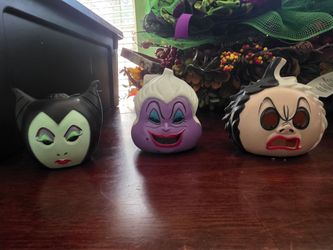 Disney Villains Halloween Pumpkin Decorations Set of 3