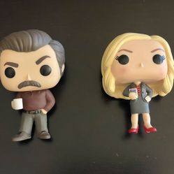 Ron and Leslie Funko Pop Figurines
