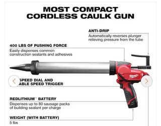 Milwaukee M12 12V Lithium-ion Cordless 20 oz. Aluminum Barrel Adhesive and Caulk Gun Kit with (1) 1.5Ah Battery & Charger