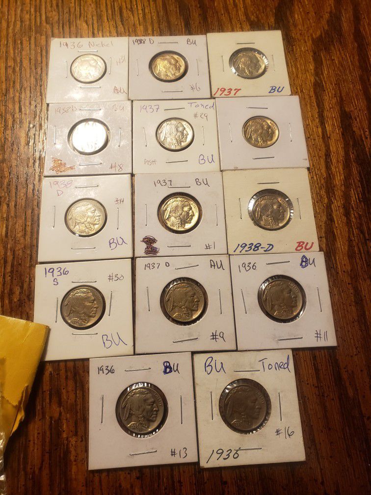 LOT of 14 Very High Grade Buffalo Nickels 