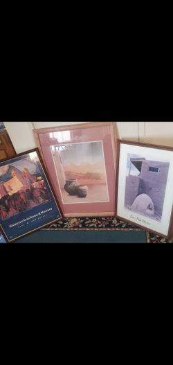 ❤️ Taos Indian Framed Pictures (3 Single Or Set) ♡ Western Themed, Taos, ◇◇ If still posted,  it is still available ◇◇