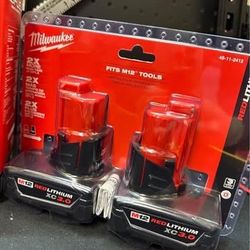 Milwaukee M12 2 Pack 3.0 XC Battery. Brand New