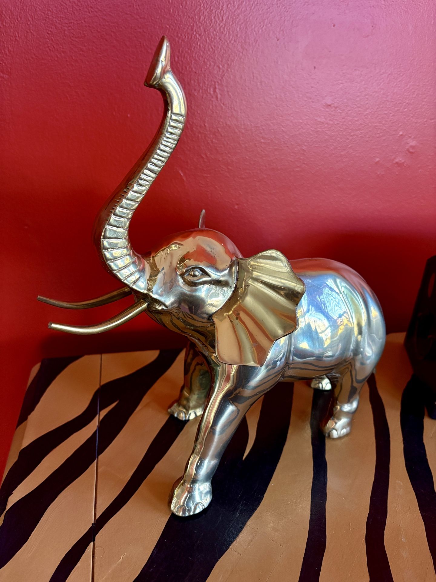Vintage Solid Brass Elephant 