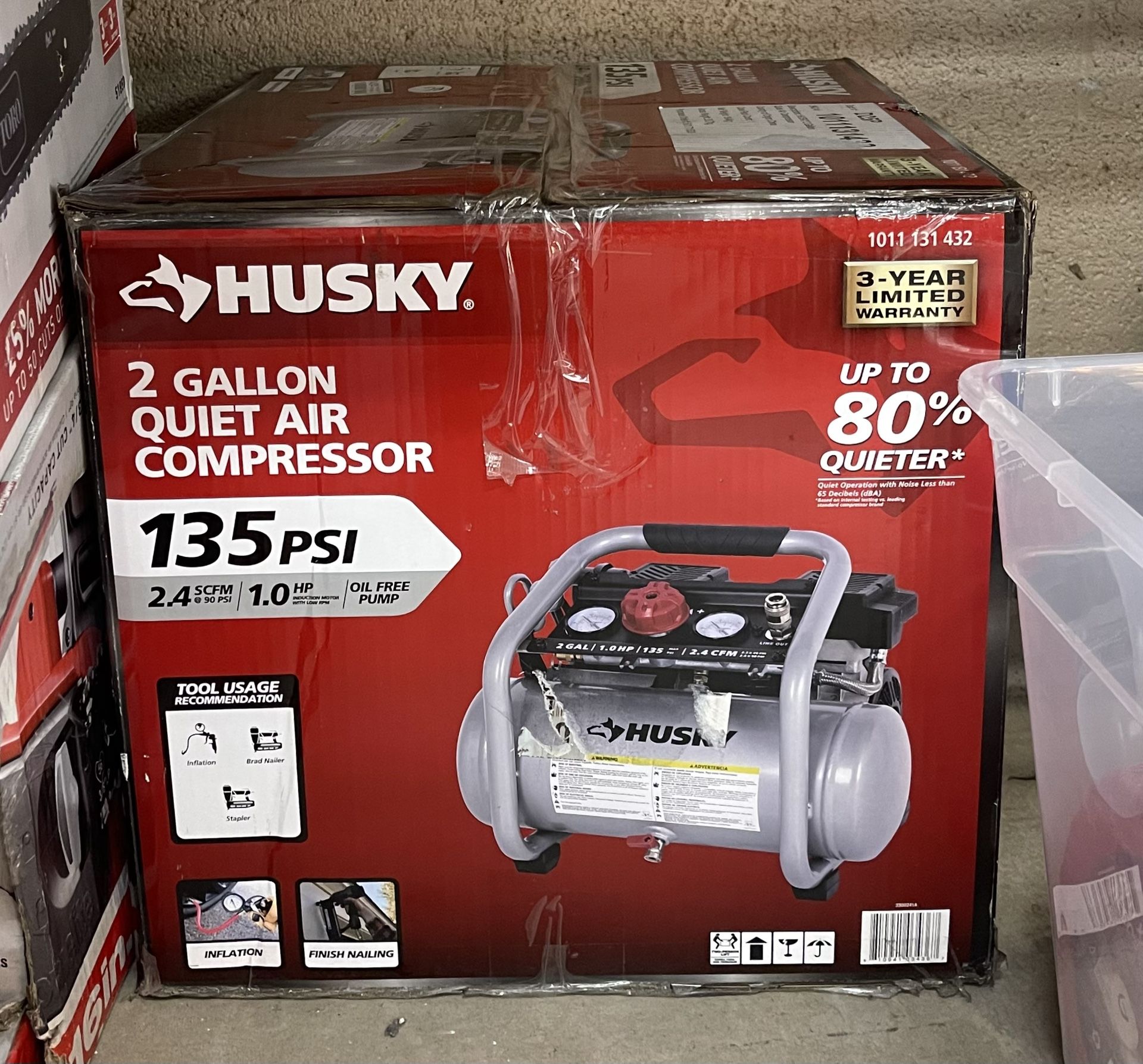Husky 2 Gallon quiet Air Compressor 135 PSI
