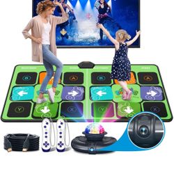 Dance Mat Games for TV - Wireless Musical Electronic Dance Mats with HD Camera, Double User Exercise Fitness Non-Slip Dance Step Pad Dancing Mat for K