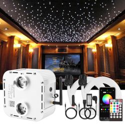 CHINLY 32W Twinkle 1600pcs 13.1ft 0.03in Fiber Optic Lights Starlight Headliner kit