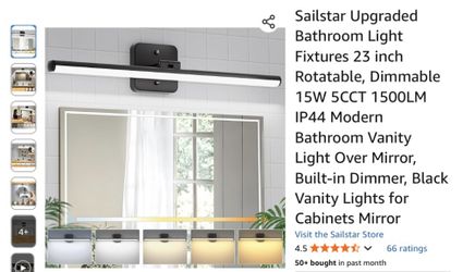 Sailstar Upgraded Bathroom Light Fixtures 23 inch Rotatable, Dimmable 15W 5 (SR)