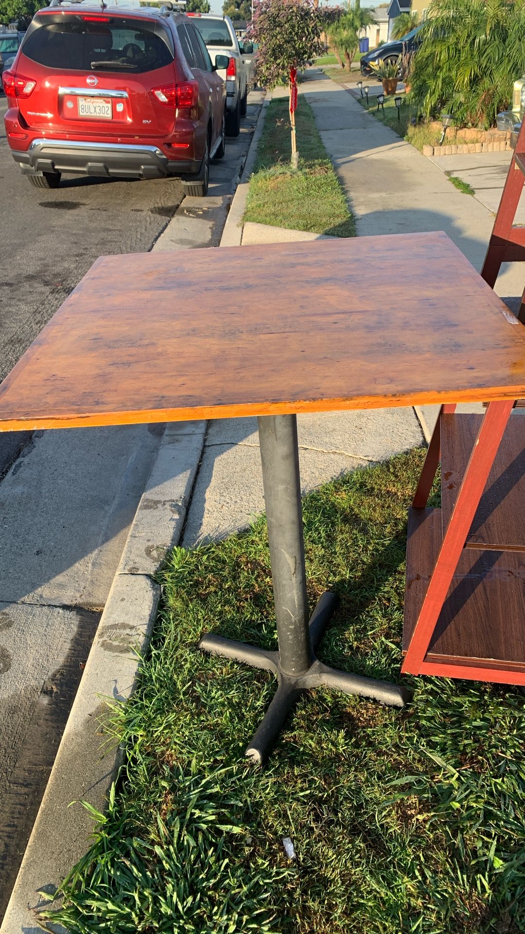 #table #bar #patio #wood #metal Stand #square #pub Table