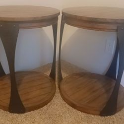 Solid Wood Round Side Table