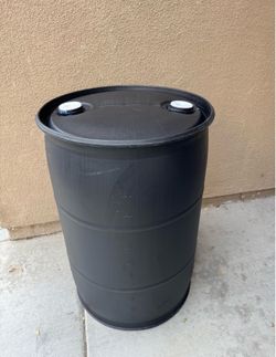 55 Gallon Plastic Drum Black., in TIJUANA, Closed Top, 3 available