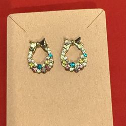 New! Elegant Rhinestone Garland and Bowknot Earrings for Women