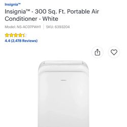 Insignia 300 Sq Ft  Portable Air conditioner 