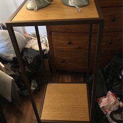 2 Metal Rolling Shelves With Adjustable Hight 2 Shelves Each For A Total Of 4 Shelves, 