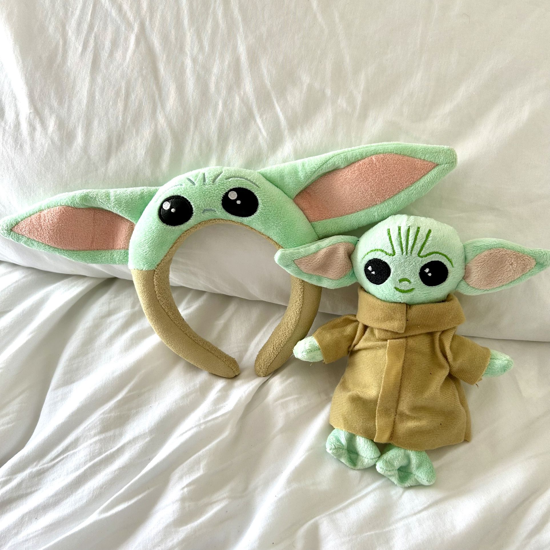 Baby Yoda Grogu Disney Headband & Plush Stuffed Animal Toy Set