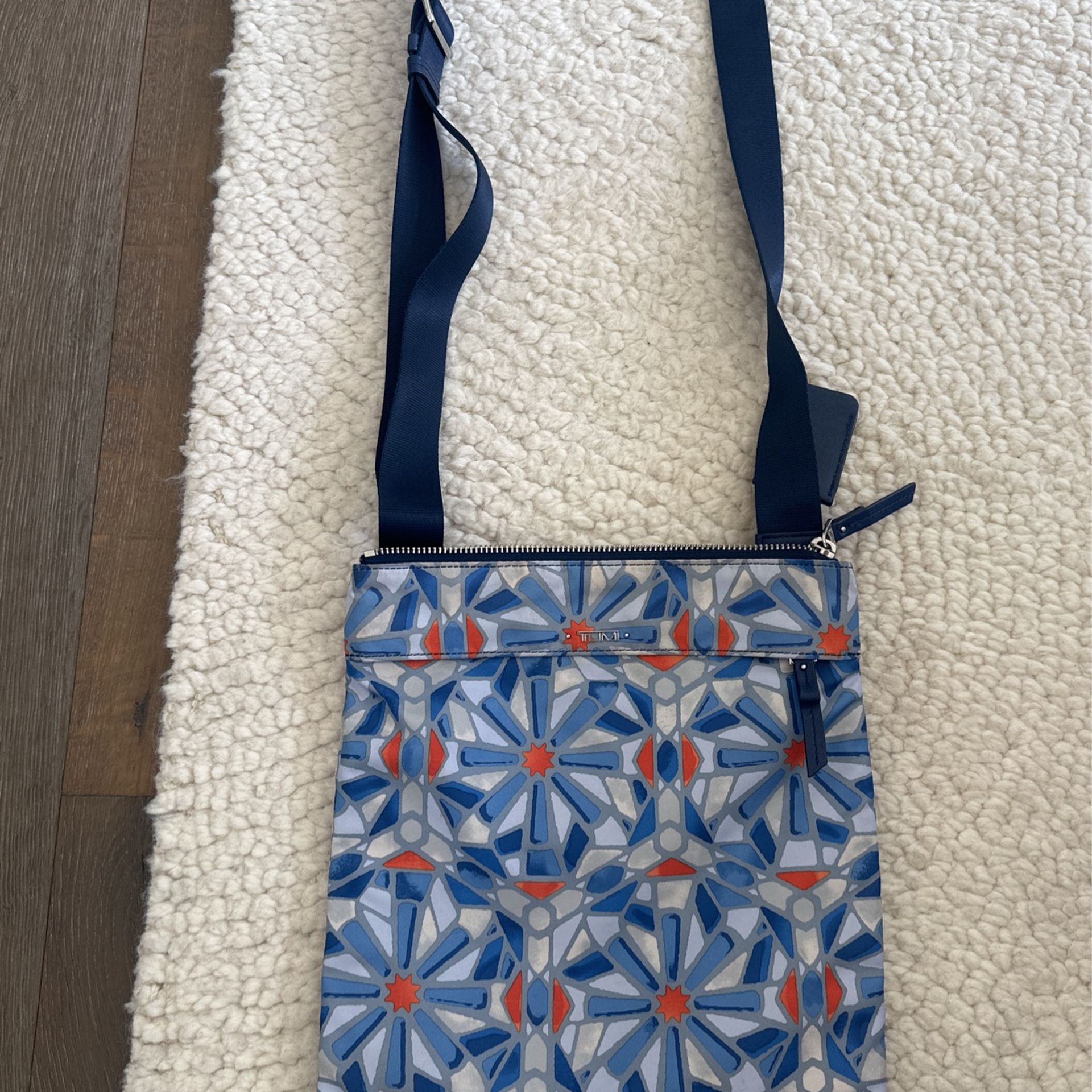Tumi Voyageur Calera Flat Crossbody Bag Cayenne Tile Print
