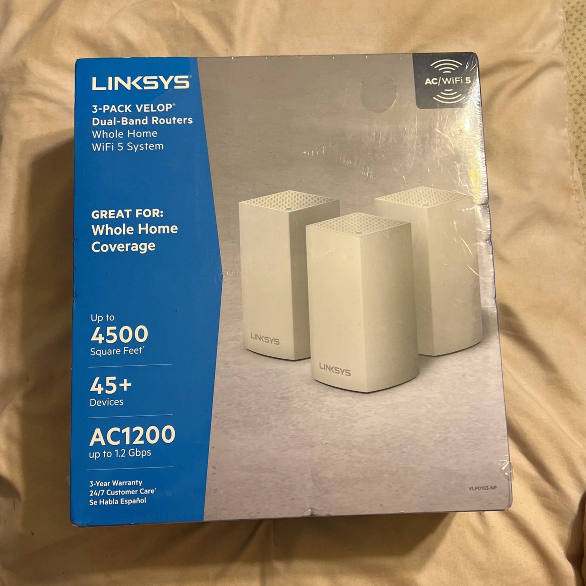 Brand New VLP-0103-NP Linksys 3 Pack Velop Dual Band Routers