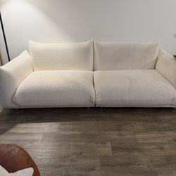 Beige Boucle Couch Loveseat