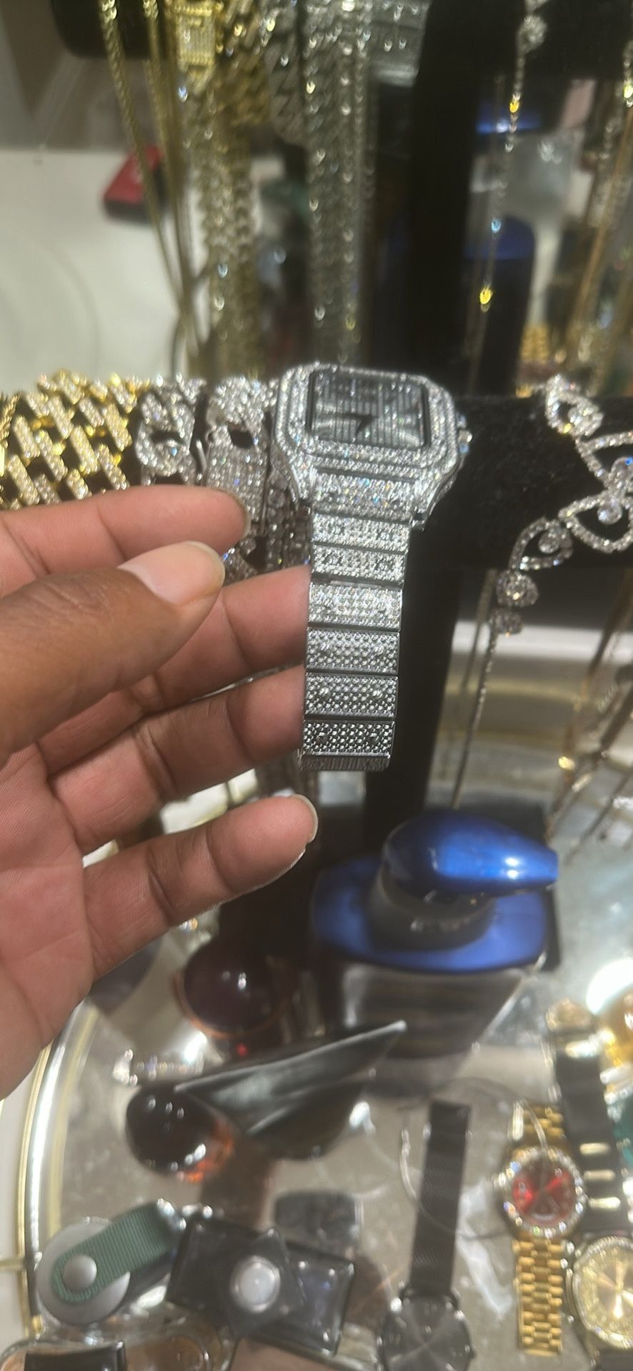 Platinum Watch Mossinite Diamonds..