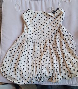 In The Beginning Polka Dot Bubble Hem Mini Dress – Size M – New With Tags