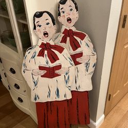 2 Vintage Christmas Carolers 