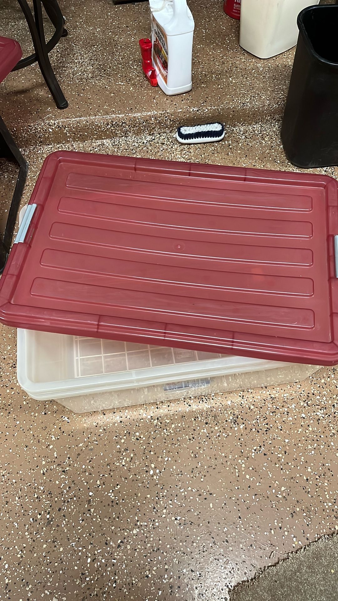 Two 17 Gallon Storage Containers With Latching Lids