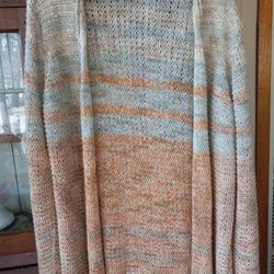 Coldwater Creek Womens Crochet Open Front Cardigan Size L 14 women's 