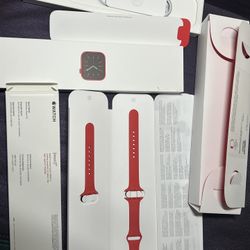 Apple Watch Series 6 40mm Red Aluminum  Original Charger, Straps And Box - watch not included