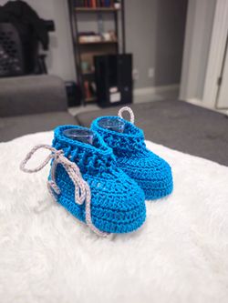 Crochet baby boy boots