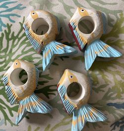 Coastal Tropical Fish Napkin Holders Set of 4