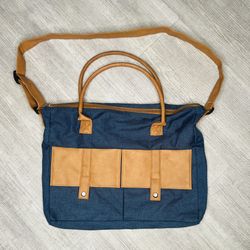 Classic Courier Organizer Messenger Travel Tote Laptop Bag Front Pockets AARP