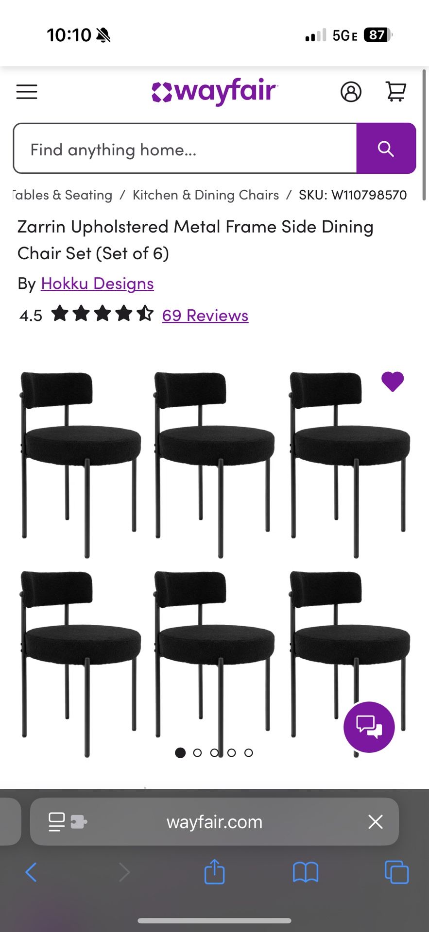 6 Dinning Room Chairs