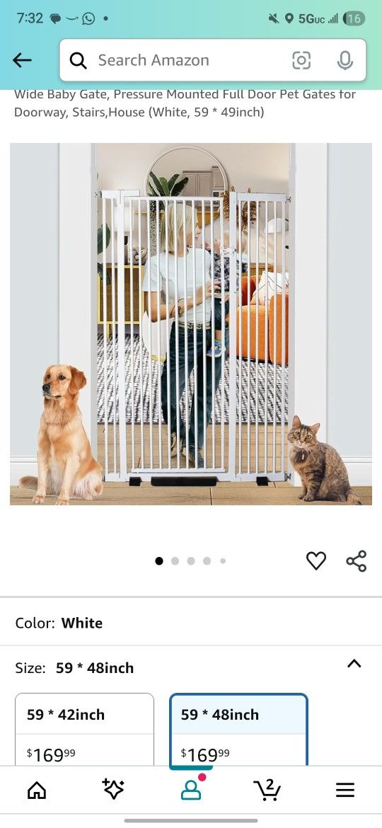 Tall Pet Gate 5ft.