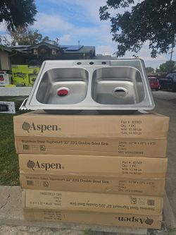 Aspen Stainless Steel Topmount 33" 22G Double Bowl Sink 