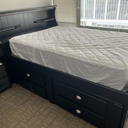 Full Size Bed (With Frame And Storage Space)